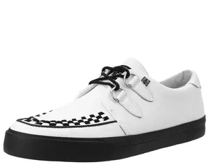 White Leather D-Ring Sneaker