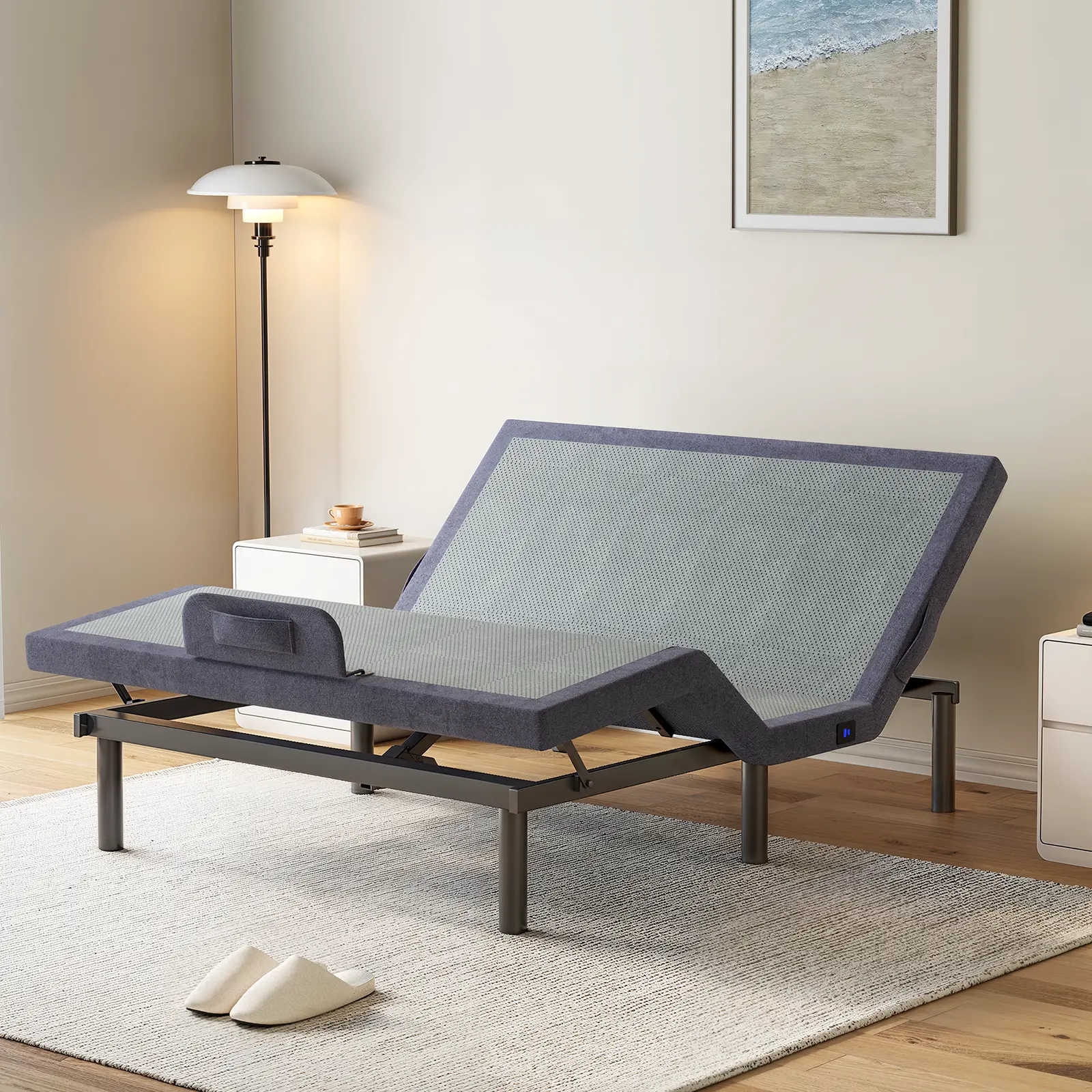 【SummerFinds】ONBRILL Twin/Queen Adjustable Bed Frame with Wireless Remote, Electric Bed Base w/3 Massage Modes, Zero Gravity Bed, Head and Foot Incline, 3 Mins Fast Assembly, 2 USB Ports, Memory Pre-Sets, Anti-Snore