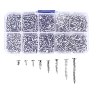 800Pcs Stainless Steel Self Tapping Screw Assortment Kit Lock Nut Wood Thread Nail Screw Sets M2 800Pcs Stainless Steel Self Tapping Screw Assortment Kit Lock Nut Wood Thread Nail Screw Sets M2