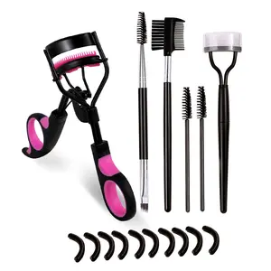 Eyelash Curling Tools Set, Eyelash Curler & Silicone Pad & Eyelash Brush & Eyelash Steel Comb & Spiral Comb, Portable Eyelash Extension Tool for Women, Eyelash Curlers Pad, Curl Lashes