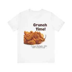 Crunch Time T-Shirt - Unisex Casual Tee with Crew Neck, Short Sleeve, 100% Airlume Combed Cotton, Graphic Design, Classic Fit for Men and Women - Medium, Tshirt, Comfortable
