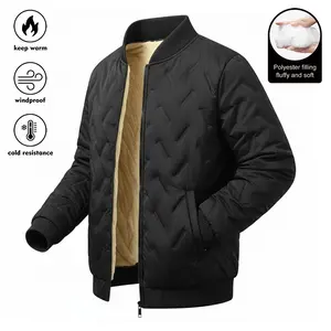Men's Warm Wool-Lined Jacket Regular Fit Polyester Fleece-Lined Hooded Zipper Closure Machine Washable Casual Sports Coat for Spring Autumn Winter Beige/Grey Long Sleeve Keep Warm Windproof Cold Resistance