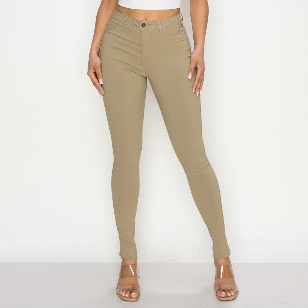 Lily - High Waisted Super Stretchy Back to School Colored Skinny Women's Jeans - Lover Brand Fashion Cotton Fabric Fit Pocket Spandex Polyester Belt Womenswear Style
