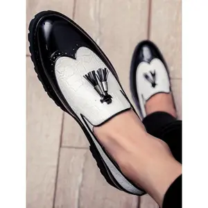 Men's Business Fashion Genuine Leather Dress Shoes, Fashionable Lace Up Front Oxford Shoes for Work Office, Male All-match Commuter Shoes for Daily Wear, Boy