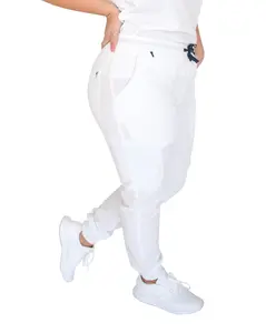 women's White Jogger Scrub Pants