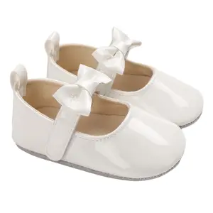 Baby Girls Cute Moccasinss Soft Sole Bowknot PU Leather Flats Shoes First Walkers Non-Slip Spring Summer Princess Shoes Toddler Clogs