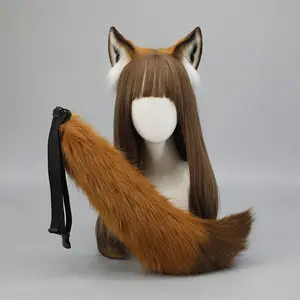 Realistic Animal Ears Headband Cosplay Fox Ears Fluffy Faux Fur Hair Clip for Women Anime Convention Party Costume Accessories