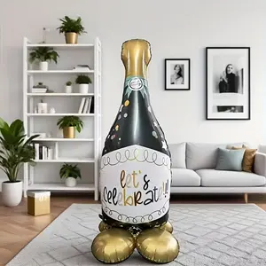 64 Inch Large Standing Wine Bottle Balloon, Aluminum Foil Balloon Party Supplies for Beer Festivals, Birthdays, Weddings, Christmas Decorations