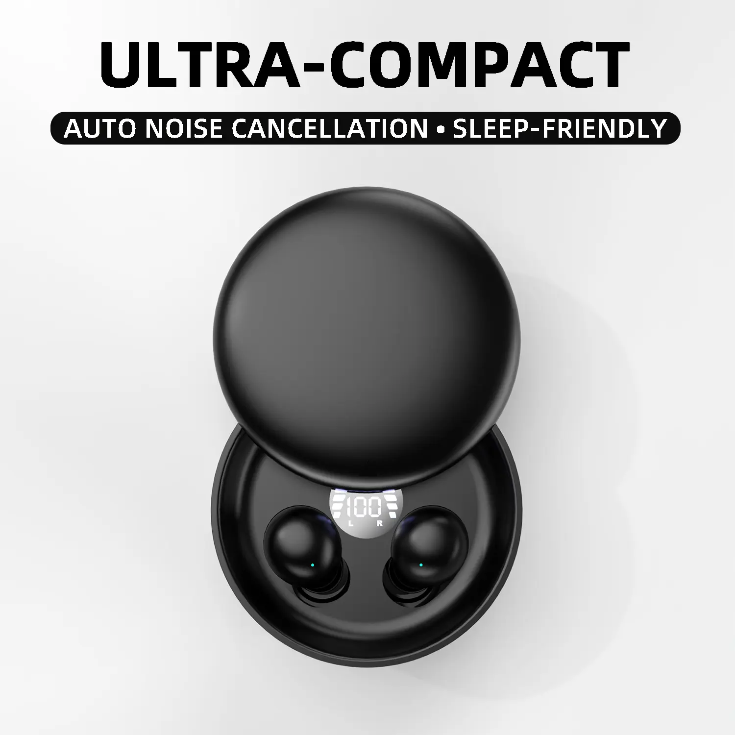 Ultra Mini Invisible Sleep Bluetooth Earbuds - Electronic Audio Headset, Super Flat Lightweight Mini Noise Cancelling In-Ear Headphones, Water Resistant, Noise Isolation, No Ear Pressure for Side Sleepers, Office Use
