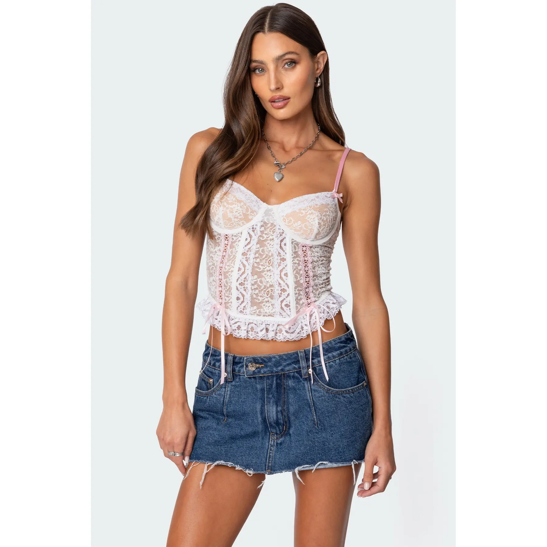 Nicolette Sheer Lace Corset