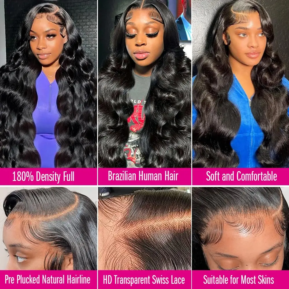 30 Inch Body Wave Lace Front Wigs Human Hair Pre Plucked  display picture 1