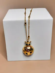 Golden Lady Bug Necklace