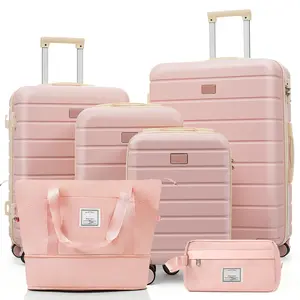 Travelpro Max 6-Piece Hardside Luggage Set with TSA Lock, 16/20/24/28 Inch Spinner Suitcase Set with Expandable Travel Duffel Bag & Waterproof Toiletry Kit, Adjustable Handle