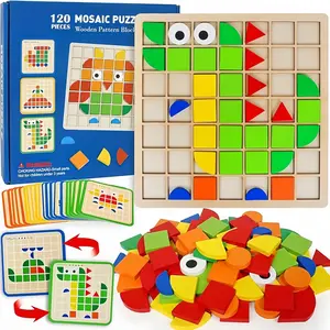 Wooden Puzzles for Kids Ages 3–8 | 120-Piece STEM Toys for Toddlers, 3D Animal Puzzle & Geometric Shape Blocks | Montessori Educational Toys for Preschool and Kindergarten, Gifts that Develop Hand-Eye Coordination and Cognitive Skills