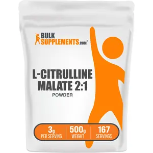 BulkSupplements - L-Citrulline Malate 2:1 Powder - Muscle Recovery - Energy Boost - 100g-1kg - 3g per Serving