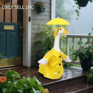 Cute Porch Goose Raincoat Set, Fits 58.42cm Goose Statue, Summer Garden Cement Goose, Outdoor Patio Sculpture Art Equipment
