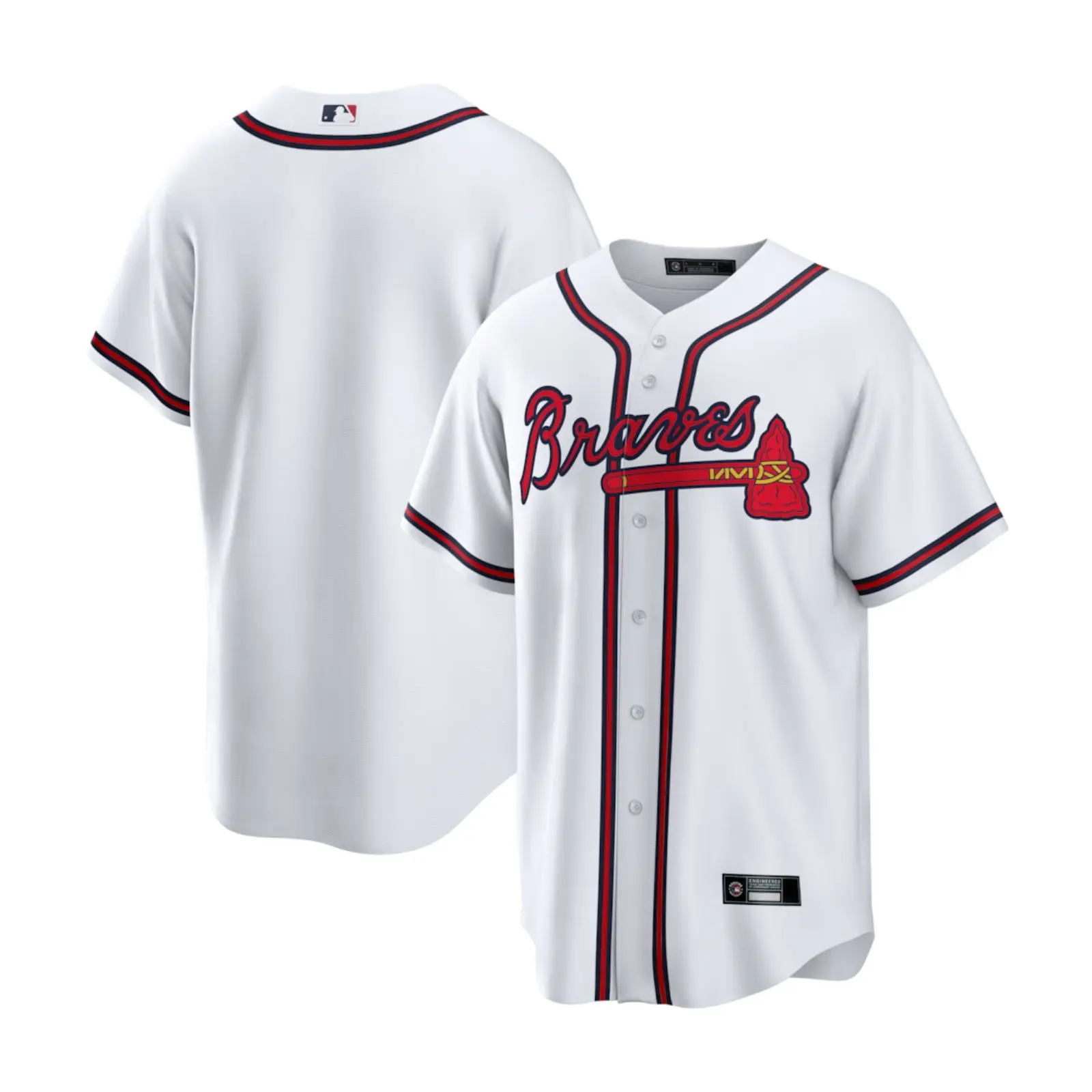 Baseball Atlanta Red Hammer Braves White Sport Shirt