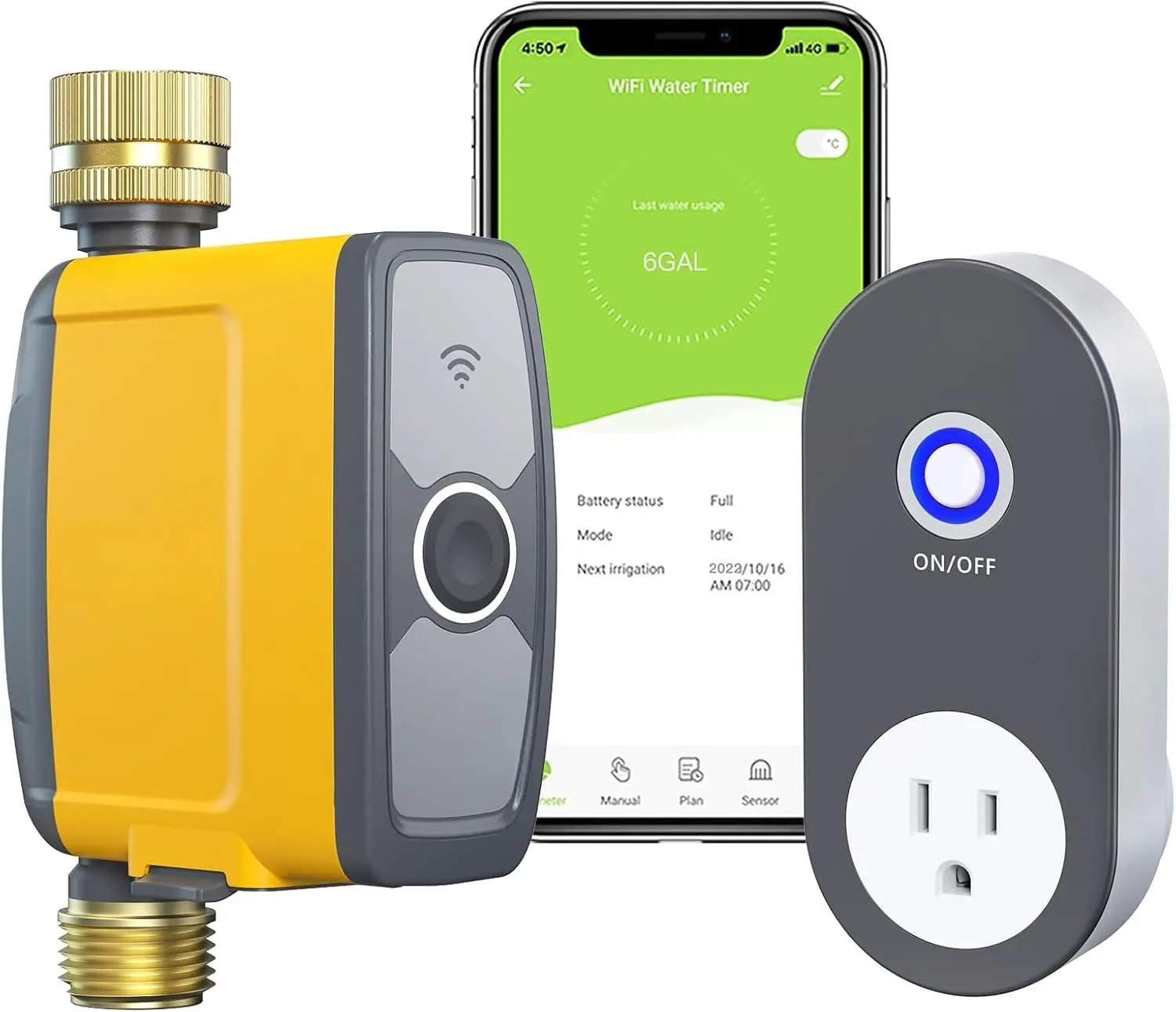 WiFi Water Timer,  Hose Timer for Garden Hose, WiFi Irrigation Controller,  Sprinkler System Valve, APP & Voice Control, Weather-Based Automatic Rain Delay, Brass Inlet & Outlet