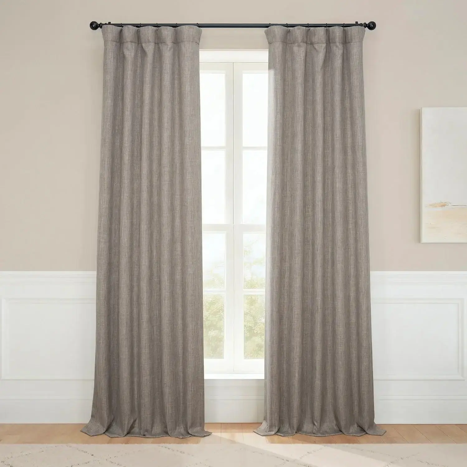 Textured Faux Linen Heavy Curtain - Cozy Darkening, Light Blocking Window Cover, Helps Shield Windows from Prying Eyes, Half-Price Household Textile Accessory for Curtains for Bedroom Decor