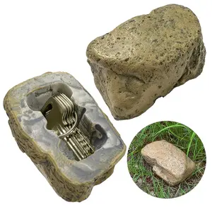 Realistic Garden Rock Key Hider, Outdoor Security Fake Stone Storage, Non-Waterproof Plastic, Hidden Key Holder for Outdoors