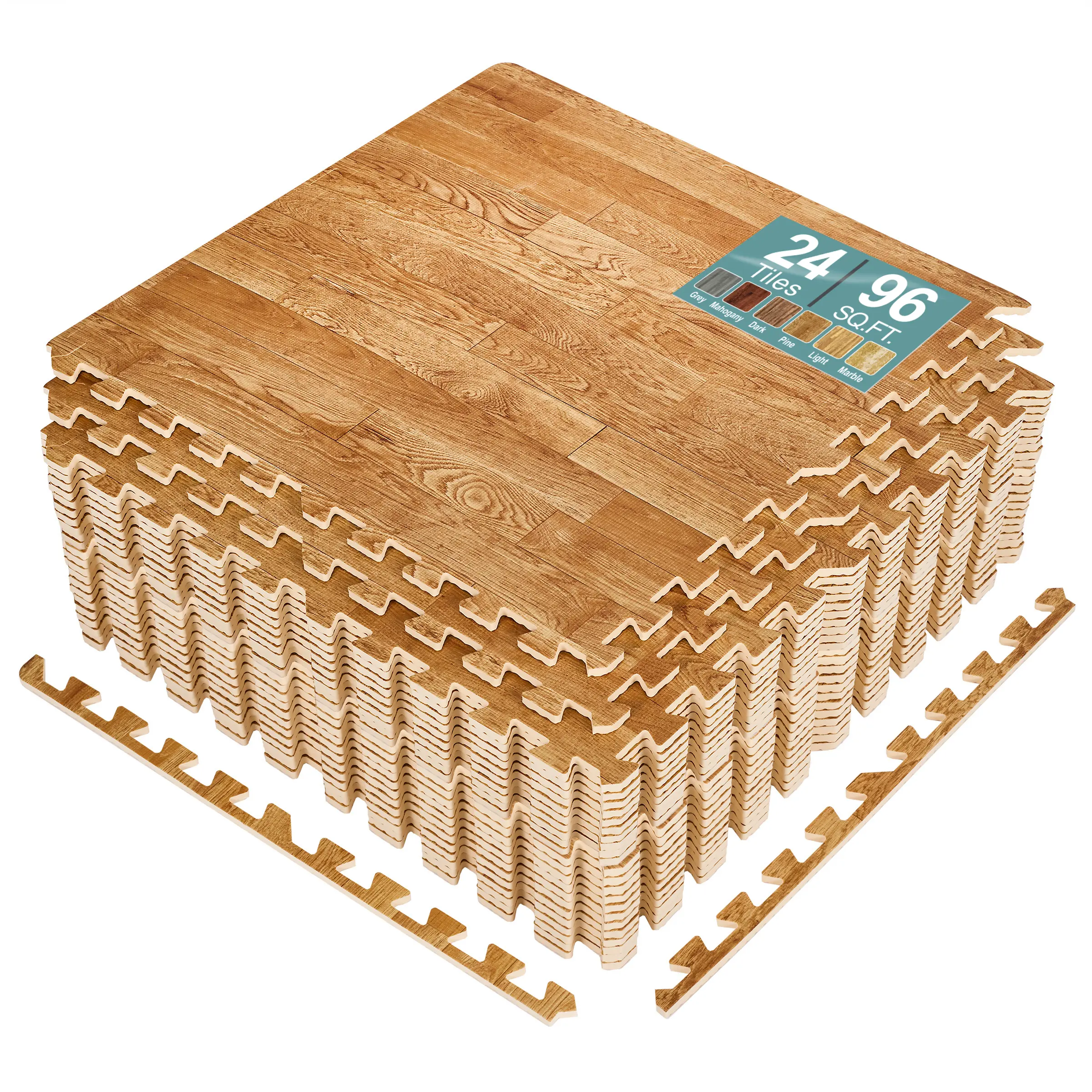 Sorbus Wood Grain Floor Tiles Foam Mat - Interlocking mats with Borders - Various Sizes & Coverage Areas Sorbus Wood Grain Floor Tiles Foam Mat - Interlocking mats with Borders - Various Sizes & Coverage Areas