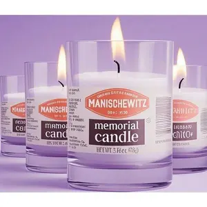 Glass Memorial Candles (4 Pack) - Long-Lasting 26 Hour Burn - Yahrzeit Candle Set for Jewish Holidays - Traditional Ner Neshama in Glass Tumbler - Perfect for Yizkor and Yom Kippur Observance Decor Wick Ornaments Decoration