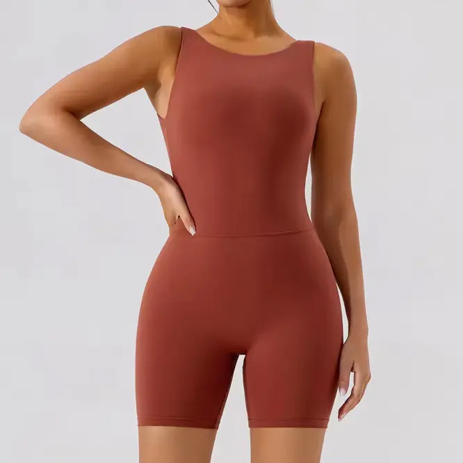Women's Sleeveless Stretchy Sport Jumpsuit -Athletic 1-Piece for Workout