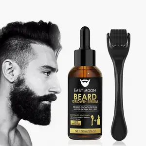 Beard Growth Kit - Serum & Roller Duo for Thicker Facial Hair - Natural Nutrient Oil + 540 Needle Roller - Daily Grooming Essentials for Men,Easy to Use, Perfect Gift for Him