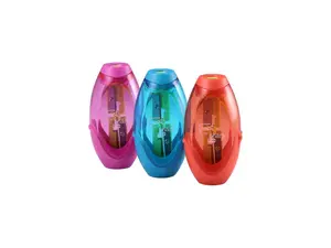 Boss Office Supplies PS2-ASST Twist-n-Sharp Duo Pencil Sharpener, Assorted Colors