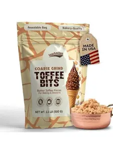 Snackathon Toffee Bits, Coarse Grind, Resealable Bags (Various Sizes) Chocolate Bar Pack Chocolate Almond