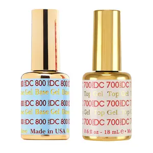 DND DC Top and Base Combo Gel 800 & 700 Requires Cleansing Made in USA 0.6 fl oz 18 mL Each