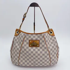 Pre-owned Louis Vuitton canvas Shoulder Bags Damier Azur Galliera PM