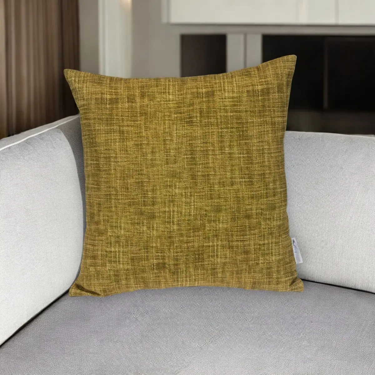 360 stand 18 in. Green Weave Cotton Throw Pillow, Decorative Cushion with Cushion Cover, Decorative Cushions, Cushion Covers