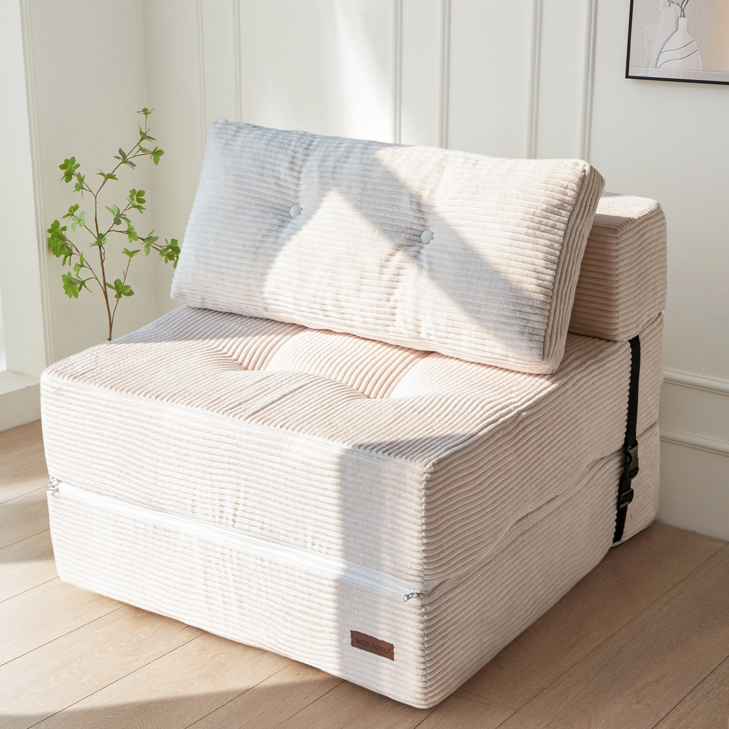 MAXYOYO Folding Sofa Bed, Convertible Sofa Bed with High-Density Support Foam for Living Room Bedroom, Modern Ergonomic Furniture