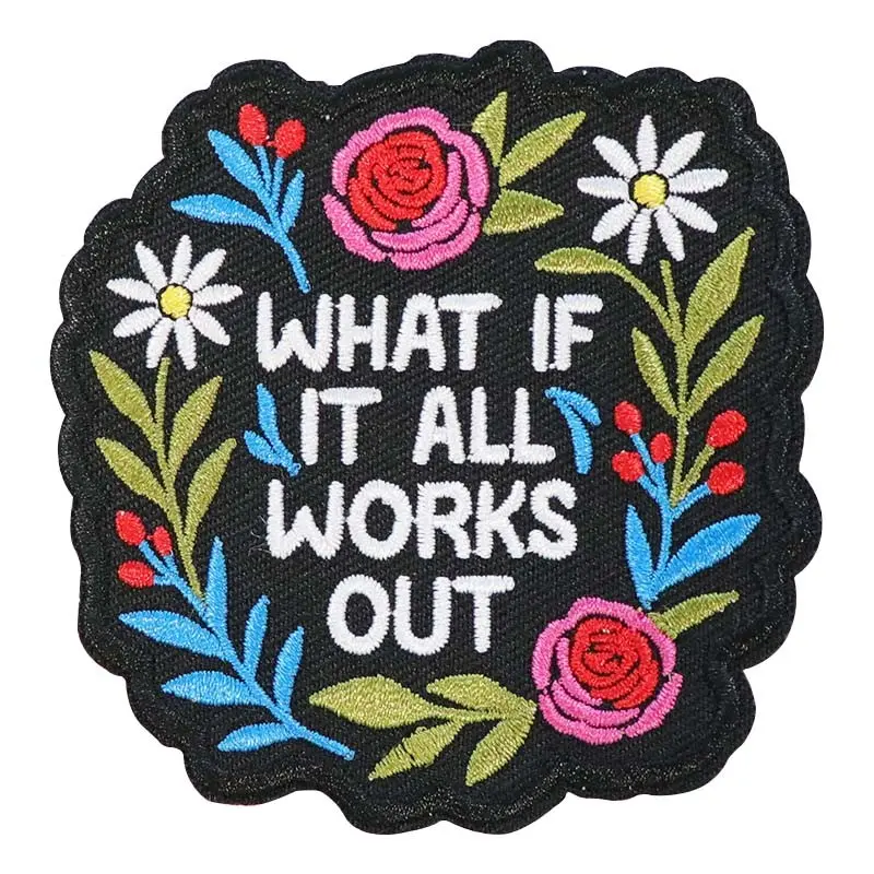 Floral Embroidery Patch with Adhesive Backing, Iron-On Applique for Clothes Jackets Hats Accessories, Decorative Sew-On Patch