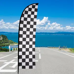 1pc Checkered Flutter Feather Banner Flag  polyester knit material Heavy duty and color fast with mirror image 100% bleed on reverse side Many Designs available for all industries  more colors