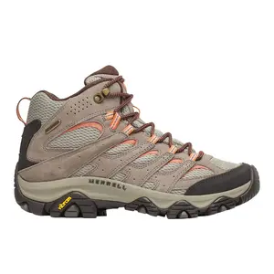 Merrell Womens Moab 3 Mid Lace Up Hiking Casual Boots Mid Heel 2-3" - Beige