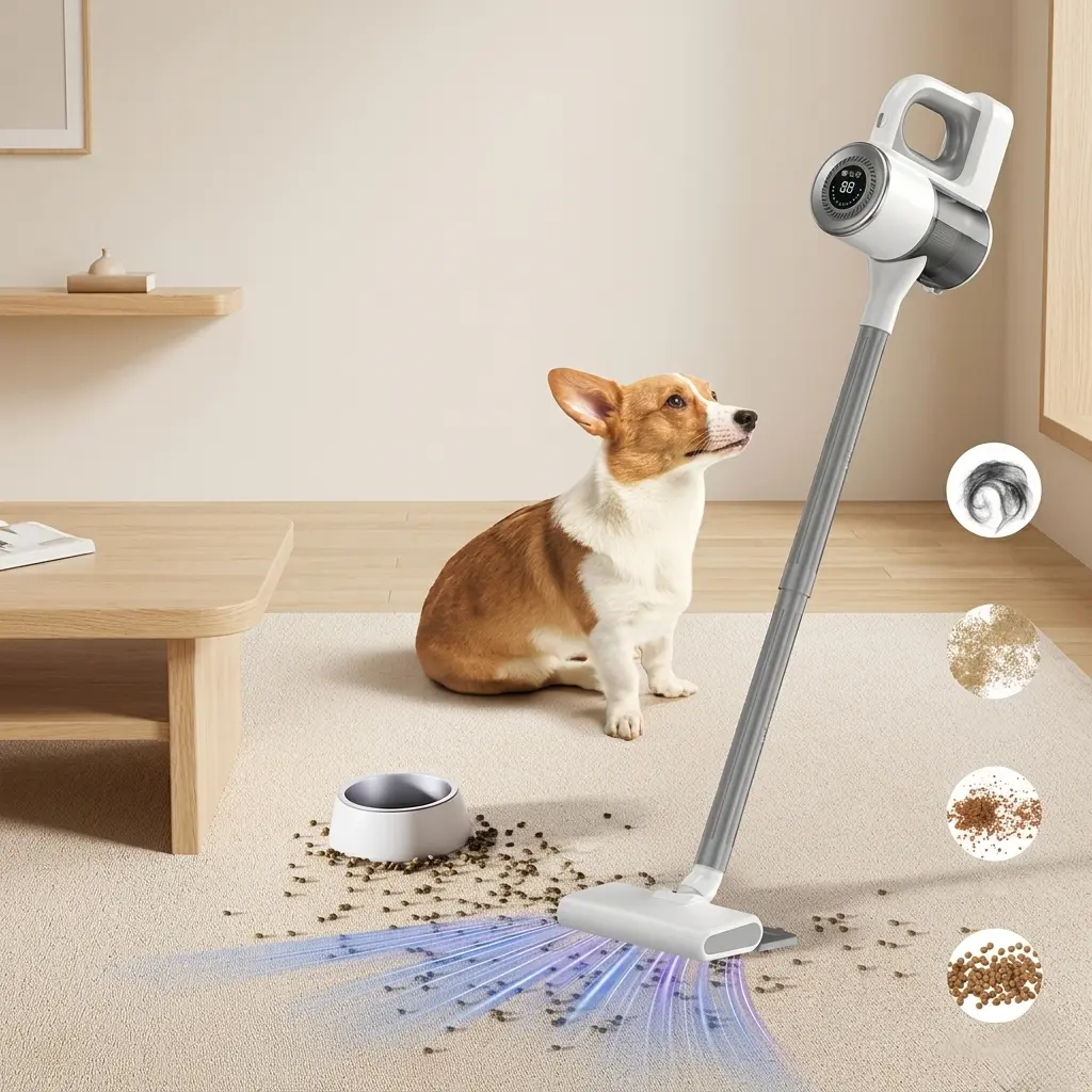 Multi-Function High-Power Cordless Handheld Vacuum Cleaner, Up to 15Kpa, 3-in-1 Automatic Spiral Deep Clean-Long Handle,Perfect for Hardwood, Ceramic, Tile Floors-Home, Office, Bedroom, Living Room Cleaning |   Durable Body Handheld,