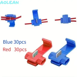 Electric Wire Cable Connectors: 60pcs, T Tap Quick Splice Terminals, Crimp Non Destructive Without Breaking Line, AWG, Durable