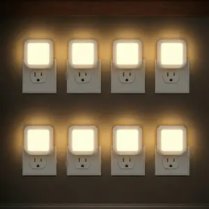 【GLEAM】8 Pack Night Lights Plug into Wall, Dusk to Dawn Nightlight Led Night Lights for Bedroom, Bathroom, Hallway Warm White Home Lighting
