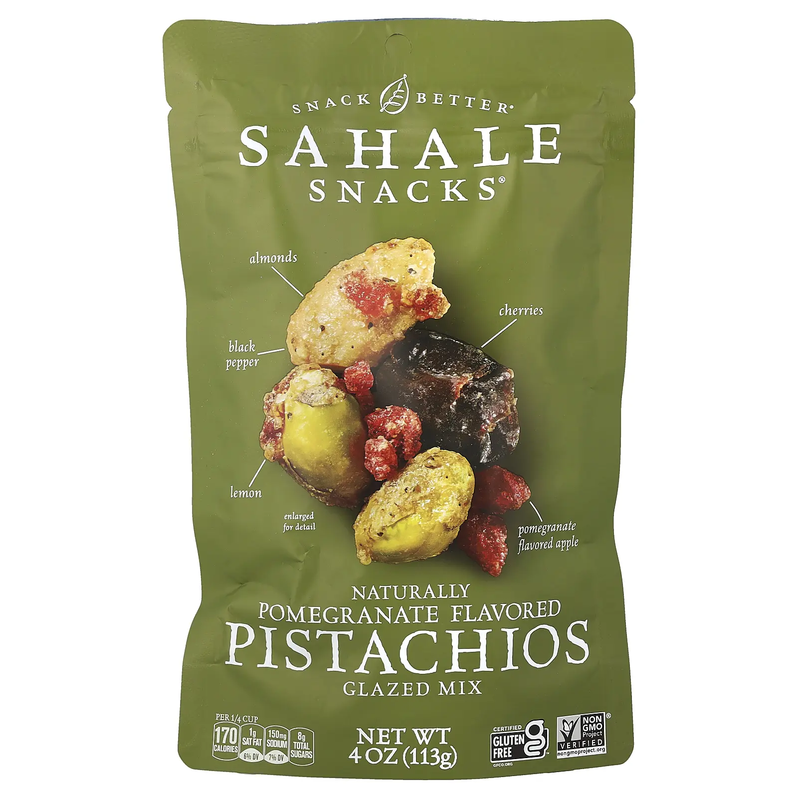 Sahale Snacks Glazed Mix, Natural Pomegranate Pistachios, 4 oz (113 g)