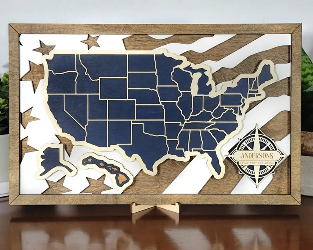 Custom USA Travel Map