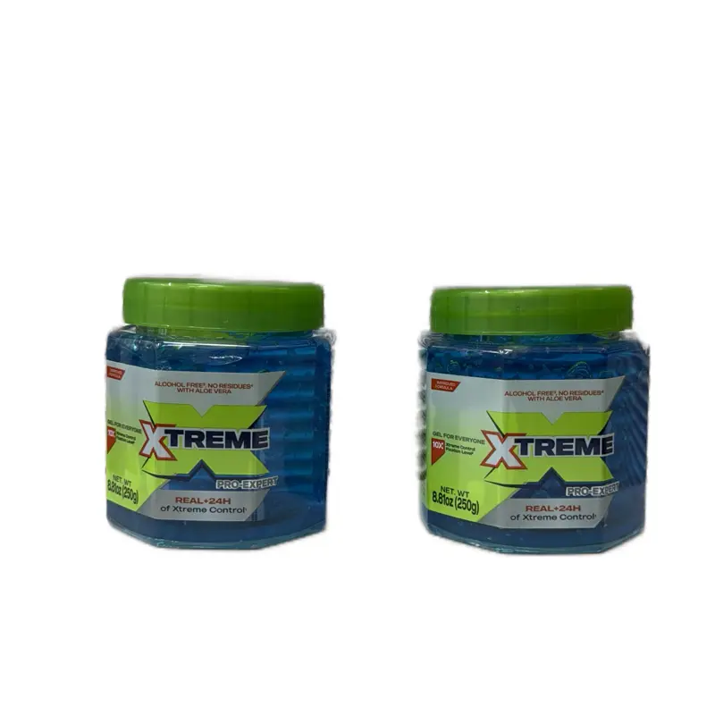 Xtreme Pro Blue Strong Hold Styling Hair Gel - Extreme Control, Natural Look, Moisture Care, 8.81 oz Jars (Pack of 2) | Beauty & Personal Care Haircare Mousse & Gel Product, Strong Hold Gel