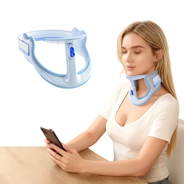 POSTURE AURA 5th Gen Adjustable Soft Neck Brace - Anti Hunchback Posture Corrector with 4-Way Polyurethane Soft Air Cushion, Youth & All Ages Shoulder Pain Relief, Light & Comfy Support