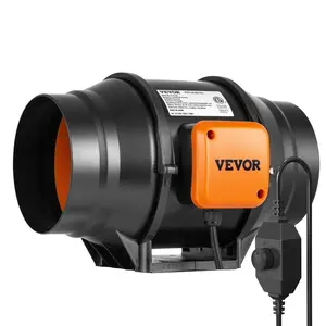 summervibes VEVOR Inline Duct Fan, 6-Inch 400 CFM with Variable Speed Controller, Quiet AC-motor Ventilation Exhaust Fan for Cooling Booster, Grow Tents, Hydroponics