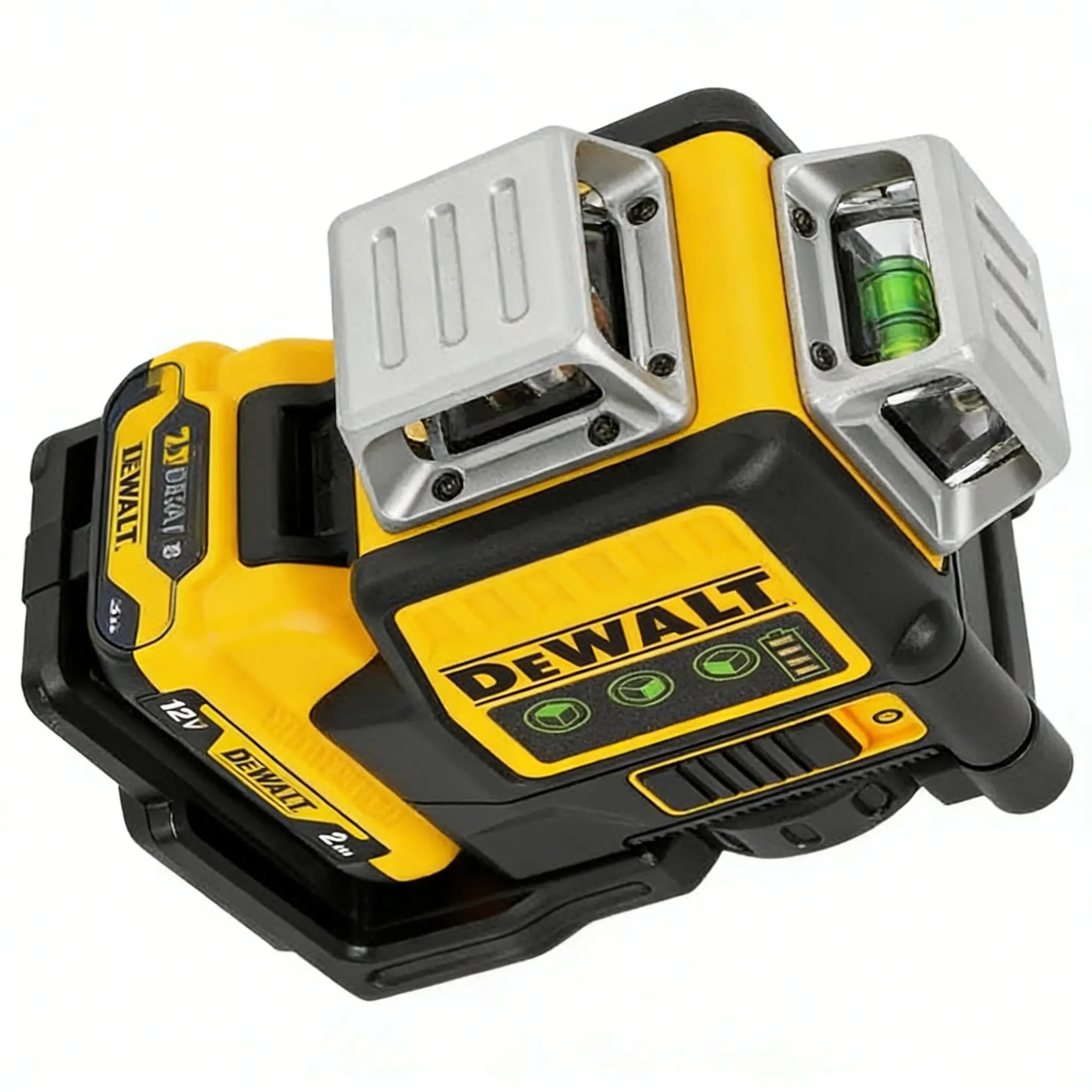 DEWALT DW089LG 12V Lithium Battery Green Laser Level - 12 Lines, 3 Sides, 360-Degree Vertical/Horizontal, Self-Levelling Green Laser Combo for Outdoor Use with Drill Tool Set, Self Levelling Laser
