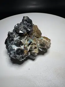 114g Natural Aquamarine Tourmaline Cluster Mineral Specimen Namibia