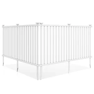 COSTWAY - 2 Piece 80 x 51 Inch Vinyl Picket Fence for Garden-White