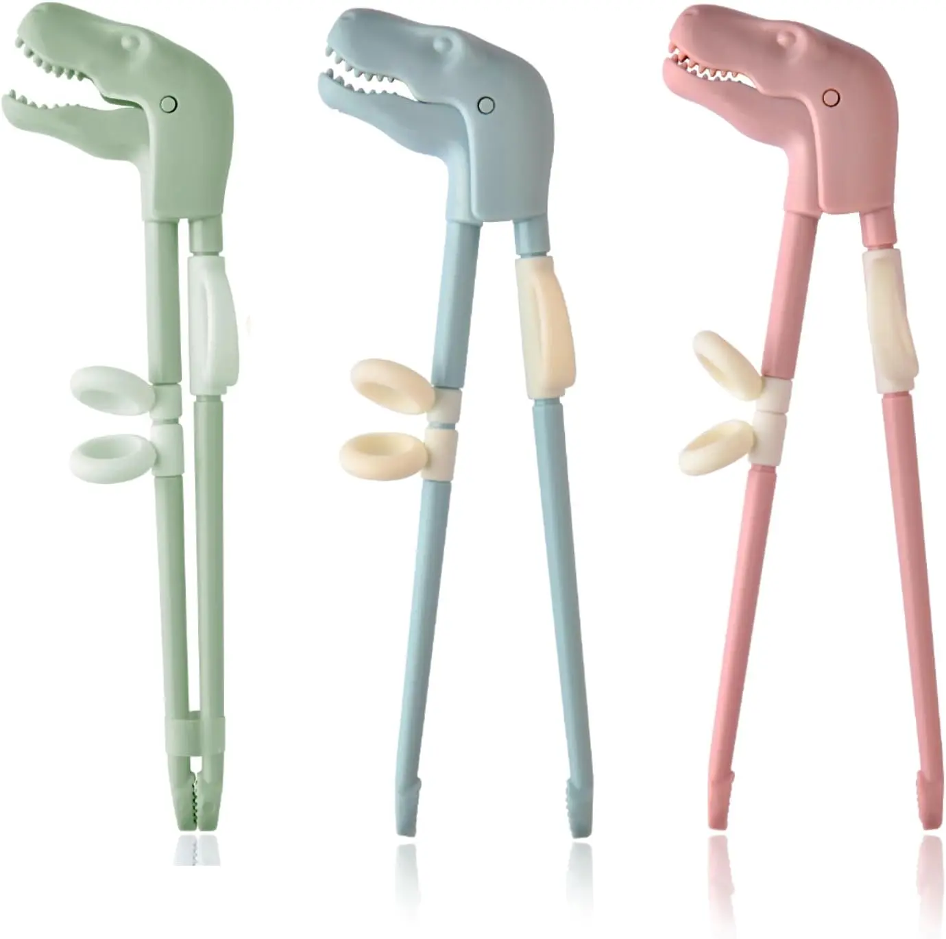 Chopsticks,   Dinosaur Trainer Chopsticks Helper Set, Cute T-Rex  Utensils, Both for Right-handed and Left-handed Also  for Adults to Use, 3 Pairs