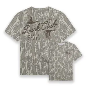 Riley Green Duck Club Real Tree Classic Camo Dri-Fit Tee – Performance Hunting Shirt Original Bottomland camo T_Shirt.